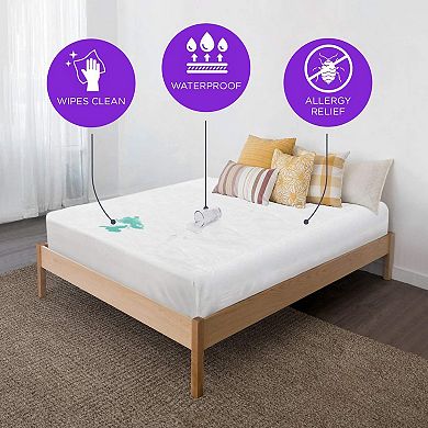 Plastic Mattress Protector Fitted. Waterproof Vinyl Mattress Cover