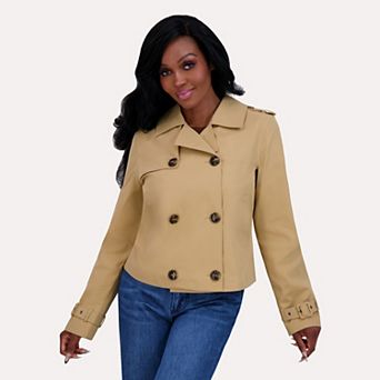 Juniors' madden girl Double Breasted Trench Jacket