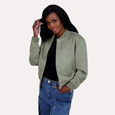 Juniors' madden girl Faux Suede Bomber Jacket