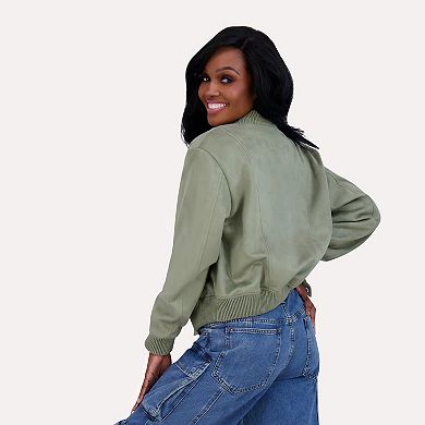 Juniors' madden girl Faux Suede Bomber Jacket