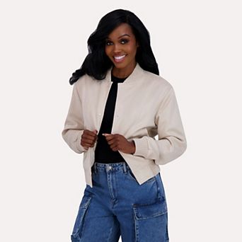 Juniors' madden girl Faux Suede Bomber Jacket