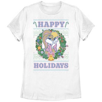 Juniors' Looney Tunes Lola Bunny Happy Holidays Graphic Tee