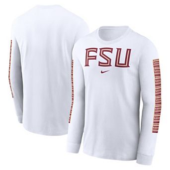 Men's Nike White Florida State Seminoles Local Spirit Slogan Long Sleeve T-Shirt