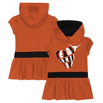 Girls Toddler Texas Orange Texas Longhorns Team Love French Terry Hoodie Dress