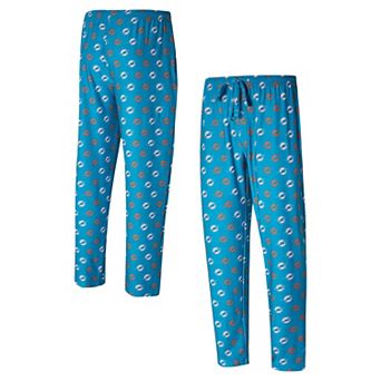 Men's Concepts Sport Aqua Miami Dolphins Record Allover Print Knit Pants