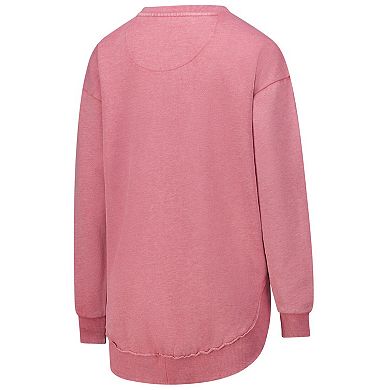 Women's Pressbox Pink Wisconsin Badgers Poncho Fleece Pullover Sweatshirt