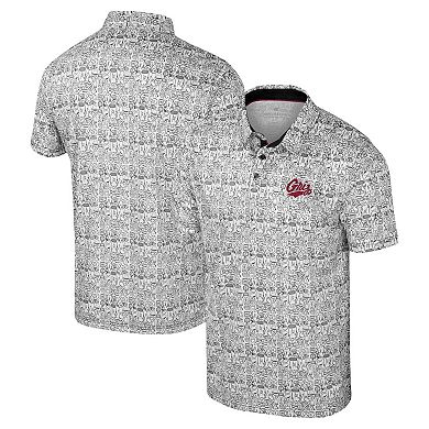 Men's Colosseum Maroon Montana Grizzlies It's Time! Allover Print Polo