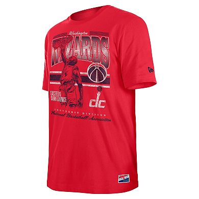 Men's New Era Red Washington Wizards Enzyme Wash Oversized T-Shirt