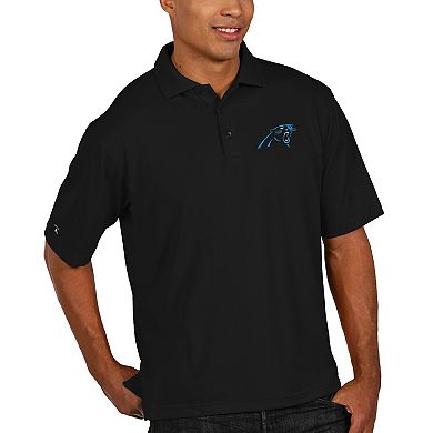 Antigua Carolina Panthers Pique Xtra-Lite Polo - Black