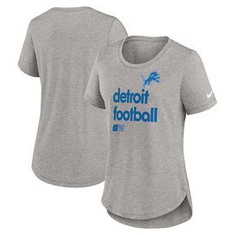 Women's Nike Heather Gray Detroit Lions Fashion Tri-Blend T-Shirt