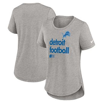 Women's Nike Heather Gray Detroit Lions Fashion Tri-Blend T-Shirt