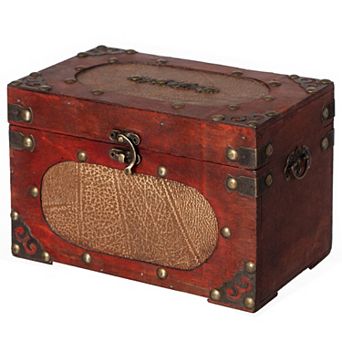 Decorative Vintage Wooden Index and Recipe Card Box