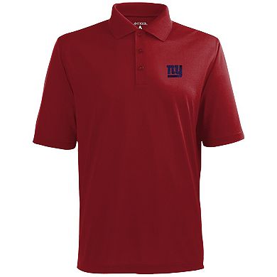 Antigua New York Giants Pique Xtra-Lite Polo - Red