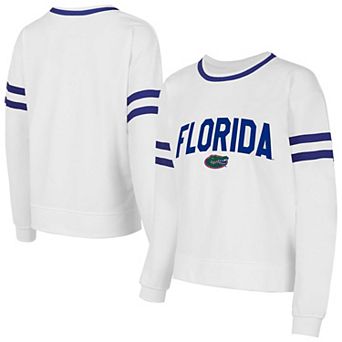 Women's Concepts Sport White Florida Gators Borough French Terry Arch Over Long Sleeve T-Shirt
