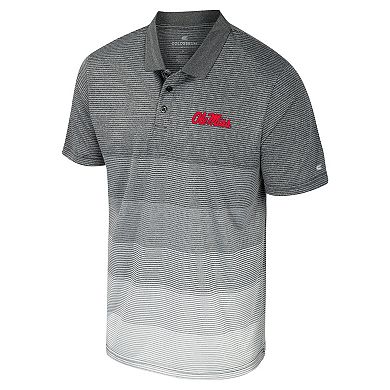 Men's Colosseum Gray Ole Miss Rebels Striped Mesh Polo