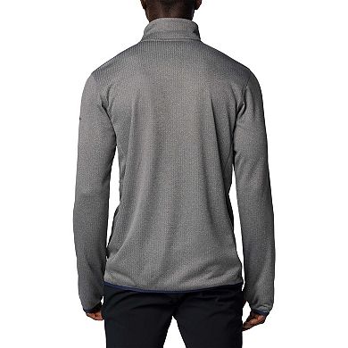 Men's Columbia Gray Penn State Nittany Lions Park View Grid Fleece Omni-Wick Half-Zip Jacket