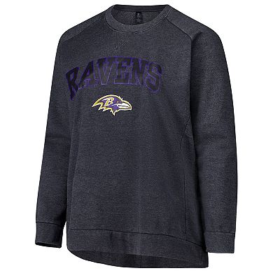 Women's Fanatics Charcoal Baltimore Ravens Acid Wash Raglan Pullover Sweatshirt