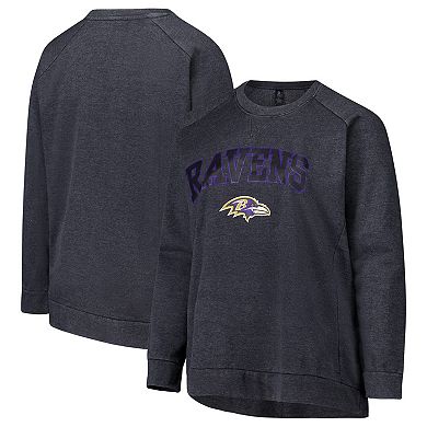 Women's Fanatics Charcoal Baltimore Ravens Acid Wash Raglan Pullover Sweatshirt