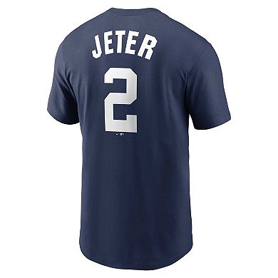 Men's Nike Derek Jeter Navy New York Yankees Cooperstown Collection Fuse Name & Number T-Shirt