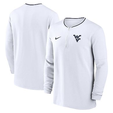 Men's Nike White West Virginia Mountaineers 2024 Sideline Coach Performance Half-Zip Long Sleeve Top