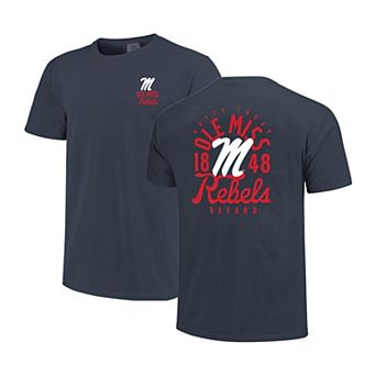 Men's Navy Ole Miss Rebels Comfort Colors Mascot Overlay T-Shirt