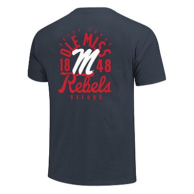 Men's Navy Ole Miss Rebels Comfort Colors Mascot Overlay T-Shirt
