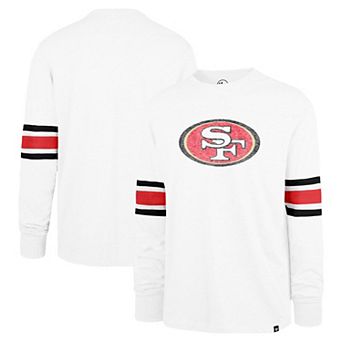 Men's '47 White San Francisco 49ers Gridiron Premier Brex Long Sleeve T-Shirt