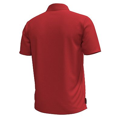 Men's Under Armour Red Wisconsin Badgers Playoff Chest Stripe Performance Polo