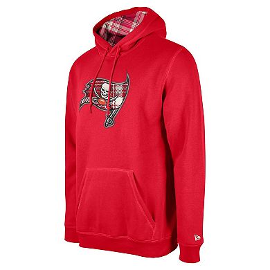 Men's New Era Red Tampa Bay Buccaneers 3rd Down Plaid Pullover Hoodie