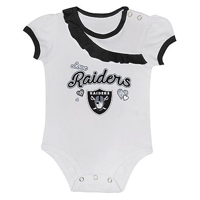 Newborn & Infant Las Vegas Raiders Love My Team Bodysuit & Skirt Set