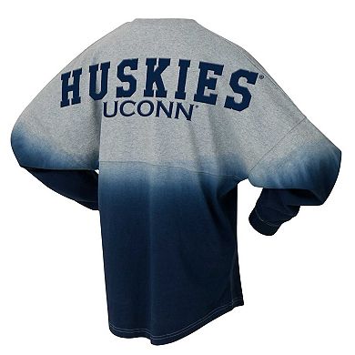 Unisex Spirit Jersey Navy/Gray UConn Huskies Ombre Long Sleeve T-Shirt