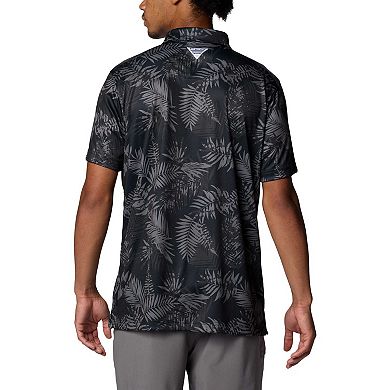 Men's Columbia Black Ohio State Buckeyes PFG Super Terminal Tackle Omni-Shade Bangalows Polo