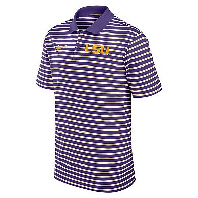 Men's Nike Purple/White LSU Tigers Primetime Victory Striped Performance Polo