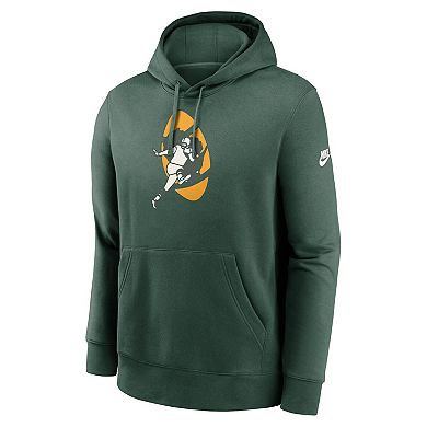 Men's Nike Green Green Bay Packers Rewind Club Logo Pullover Hoodie
