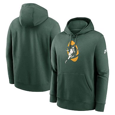 Men's Nike Green Green Bay Packers Rewind Club Logo Pullover Hoodie