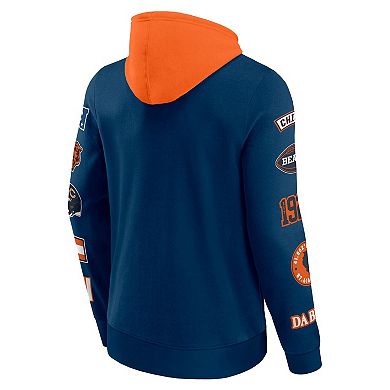 Men's Fanatics Navy/Orange Chicago Bears Patched Out Pullover Hoodie
