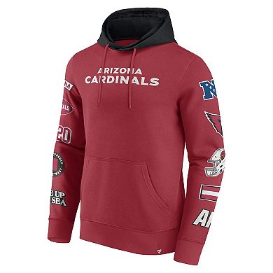 Men's Fanatics Cardinal/Black Arizona Cardinals Patched Out Pullover Hoodie