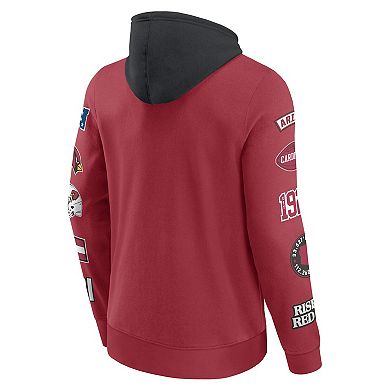 Men's Fanatics Cardinal/Black Arizona Cardinals Patched Out Pullover Hoodie