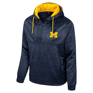 Men's Colosseum Navy Michigan Wolverines Cypher Half-Zip Hoodie