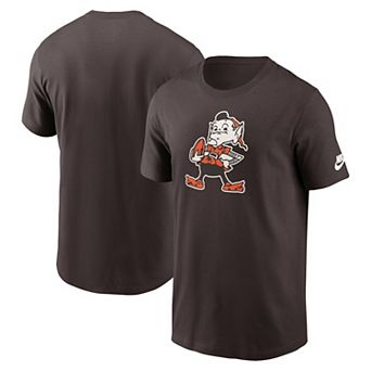 Men's Nike Brown Cleveland Browns Rewind Logo Essential T-Shirt