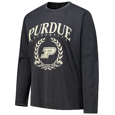 Women's Pressbox Black Purdue Boilermakers Chandler Olive Leaf Arch Long Sleeve T-Shirt