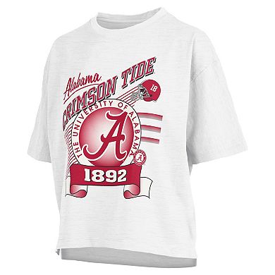 Women's Pressbox White Alabama Crimson Tide Rock & Roll Slub T-Shirt