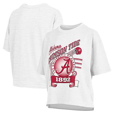 Women's Pressbox White Alabama Crimson Tide Rock & Roll Slub T-Shirt