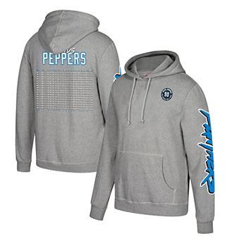 Men's Mitchell & Ness Julius Peppers Heather Gray Carolina Panthers Name & Number Pullover Hoodie