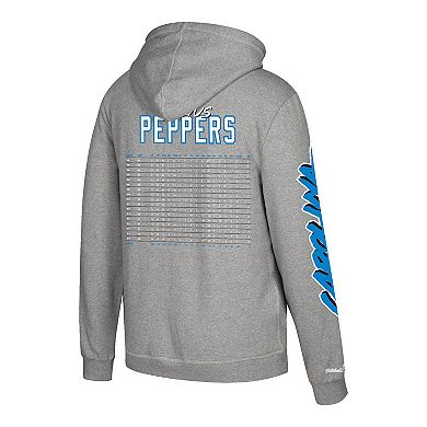 Men's Mitchell & Ness Julius Peppers Heather Gray Carolina Panthers Name & Number Pullover Hoodie