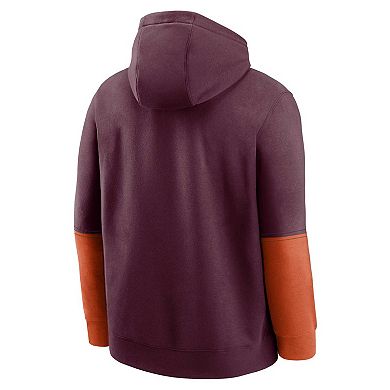 Men's Nike Maroon Virginia Tech Hokies 2024 Sideline Club Fleece Pullover Hoodie