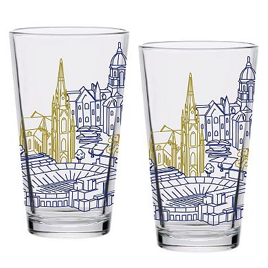 Notre Dame Fighting Irish Two-Pack 16oz. Campus Line Art Pint Glass Set