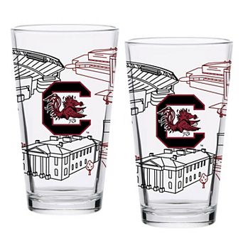 South Carolina Gamecocks Two-Pack 16oz. Campus Line Art Pint Glass Set