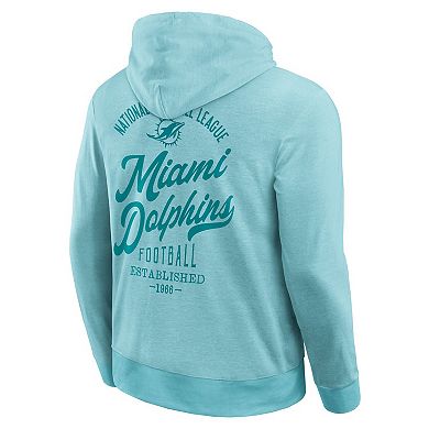 Men's Darius Rucker Collection by Fanatics Aqua Miami Dolphins Tonal Knit Pullover Hoodie