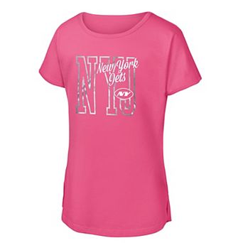 Girls Youth Pink New York Jets Signal Caller Dolman T-Shirt